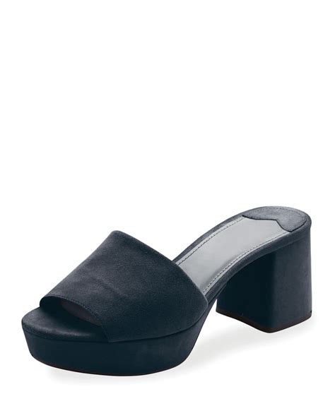 prada suede platform mules